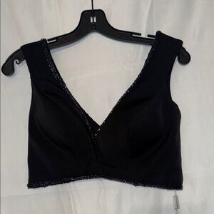 Madison James Black Jeweled Crop Top